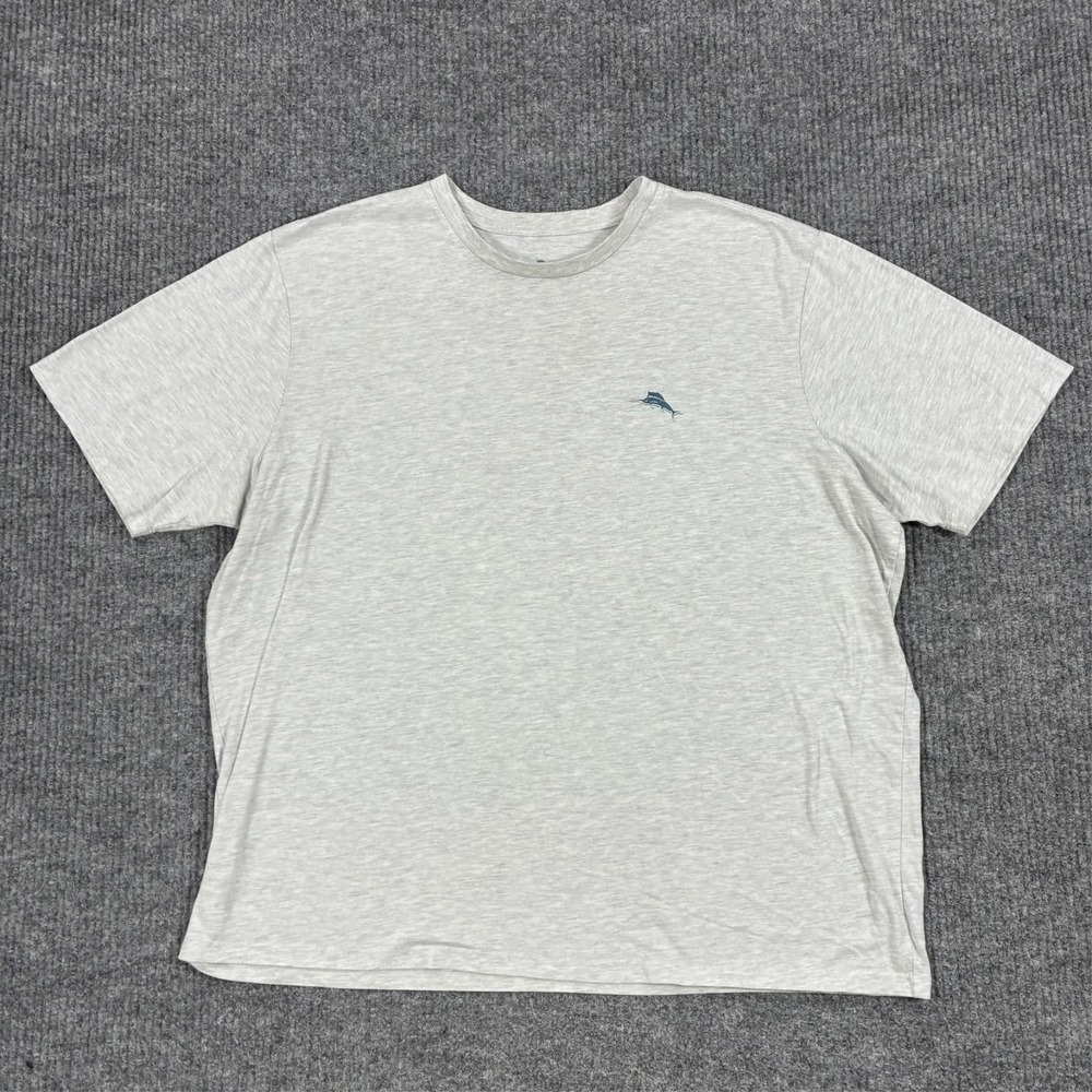 Tommy Bahama Double Play Graphic T Shirt Mens 2XL Gray Short Sleeve Casual